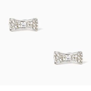Kate Spade ready set bow silver crystal studs